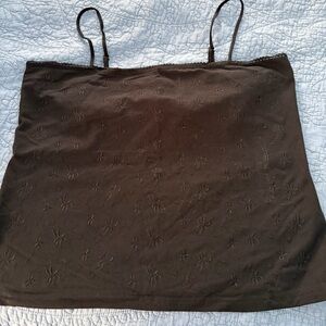 NWOT GAP Black Embroidered Floral Camisole